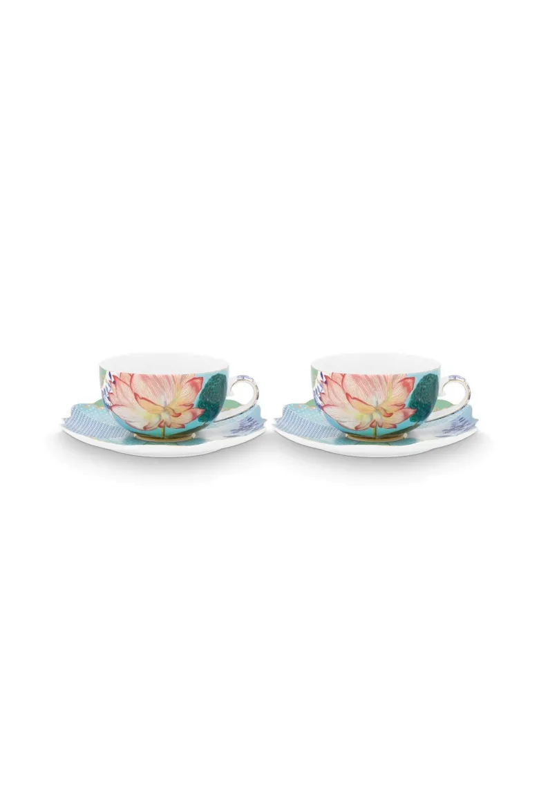 Set/2 Tee Tasse & Untertasse Royal Flowers 250ml