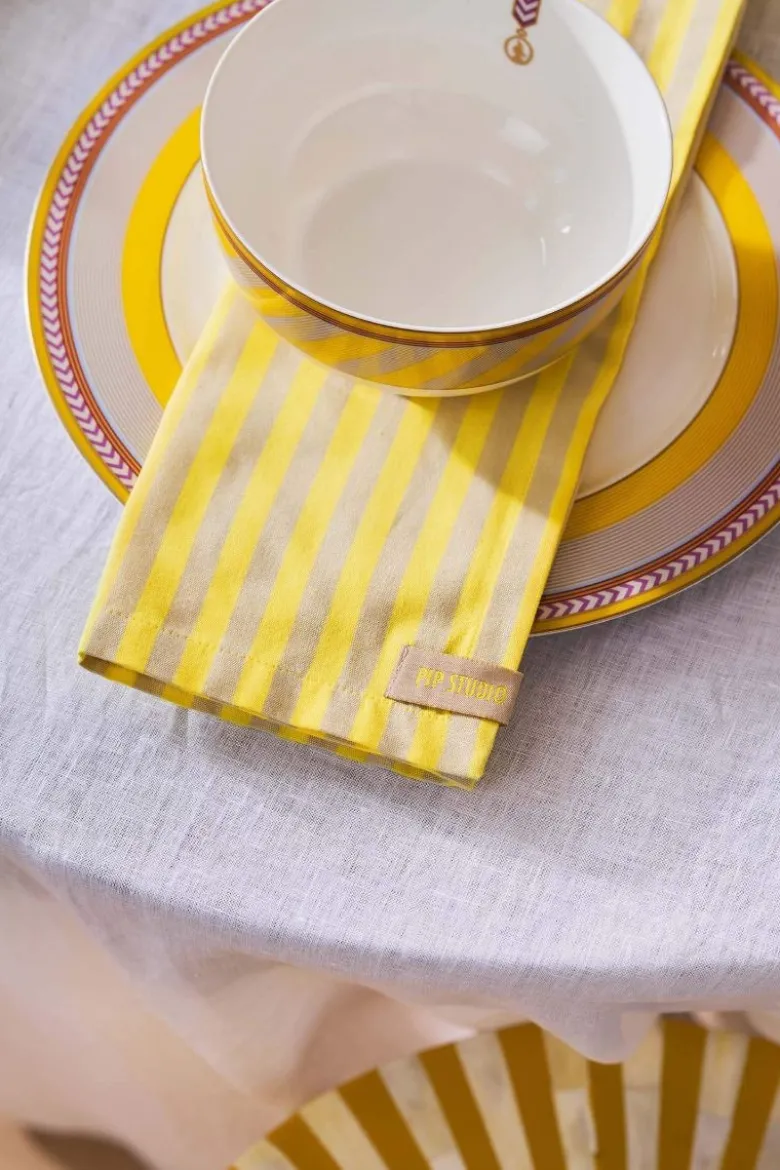Stripes Set/4 Servietten Gelb