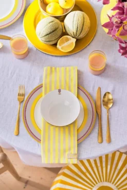 Stripes Set/4 Servietten Gelb