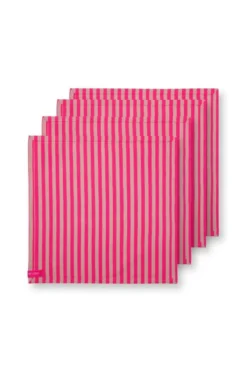 Stripes Set/4 Servietten Rosa