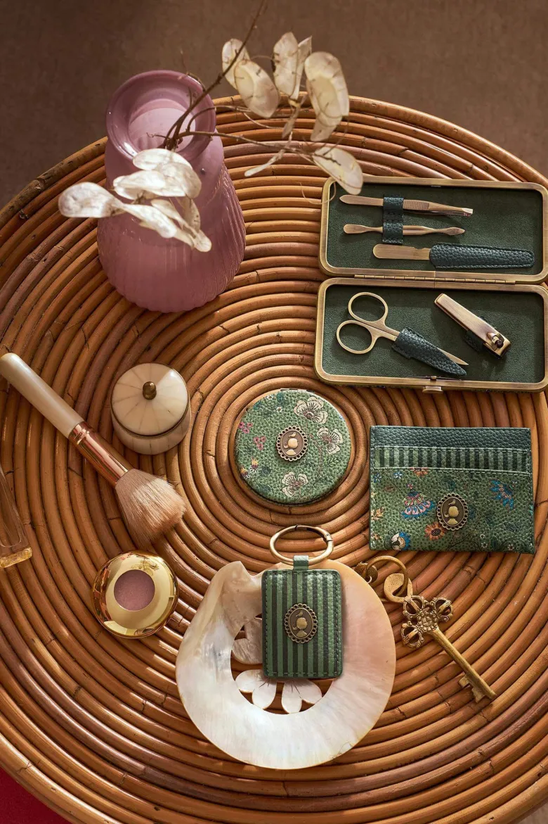 Taschenspiegel Mini Flora Bangelore Grün