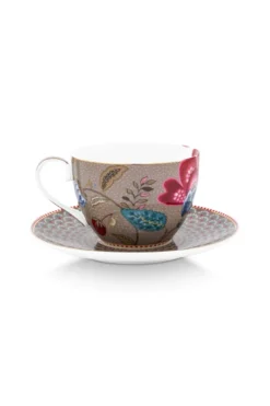 Tasse et Soucoupe Blooming Tales Fantasy Khaki 300ml