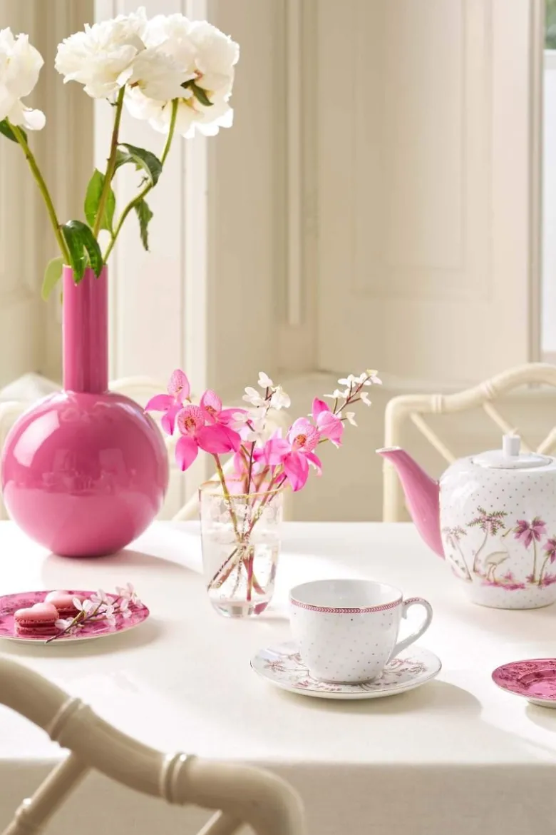 Tasse & Untertasse Jolie Punkte Gold Rosa
