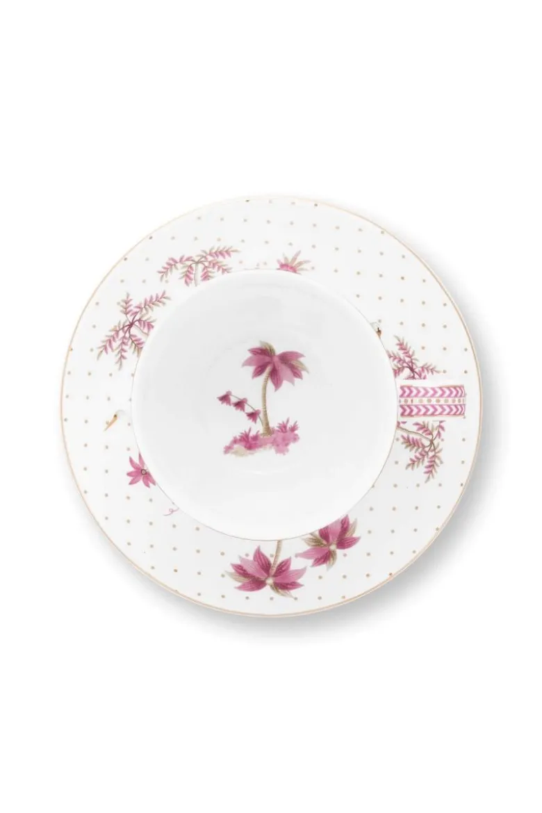 Tasse & Untertasse Jolie Punkte Gold Rosa