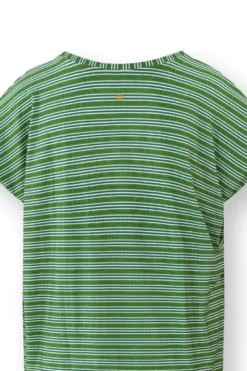 Tatum Top Kurze Ärmeln Kente Stripe Grün