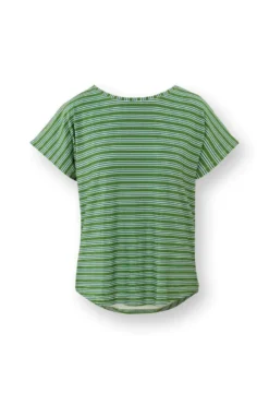 Tatum Top Kurze Ärmeln Kente Stripe Grün