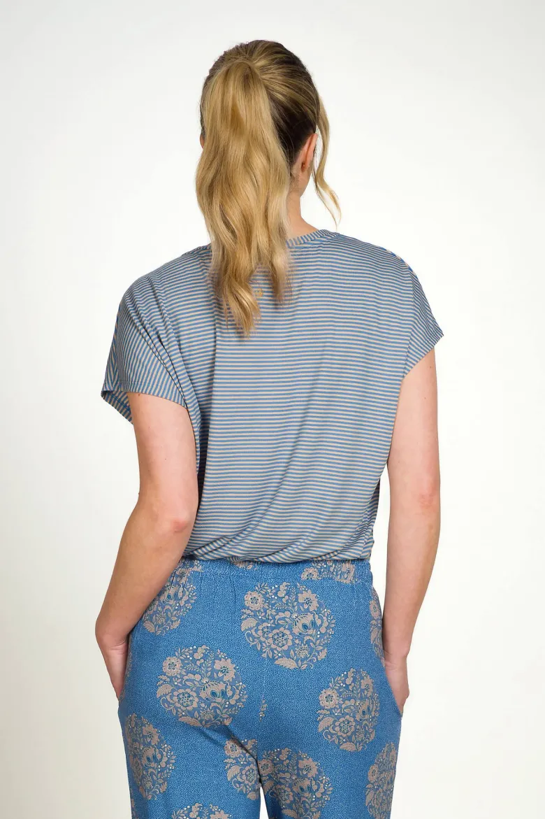 Tatum Top Kurze Ärmeln Little Sumo Stripe Blau