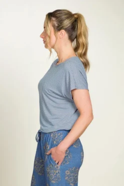 Tatum Top Kurze Ärmeln Little Sumo Stripe Blau
