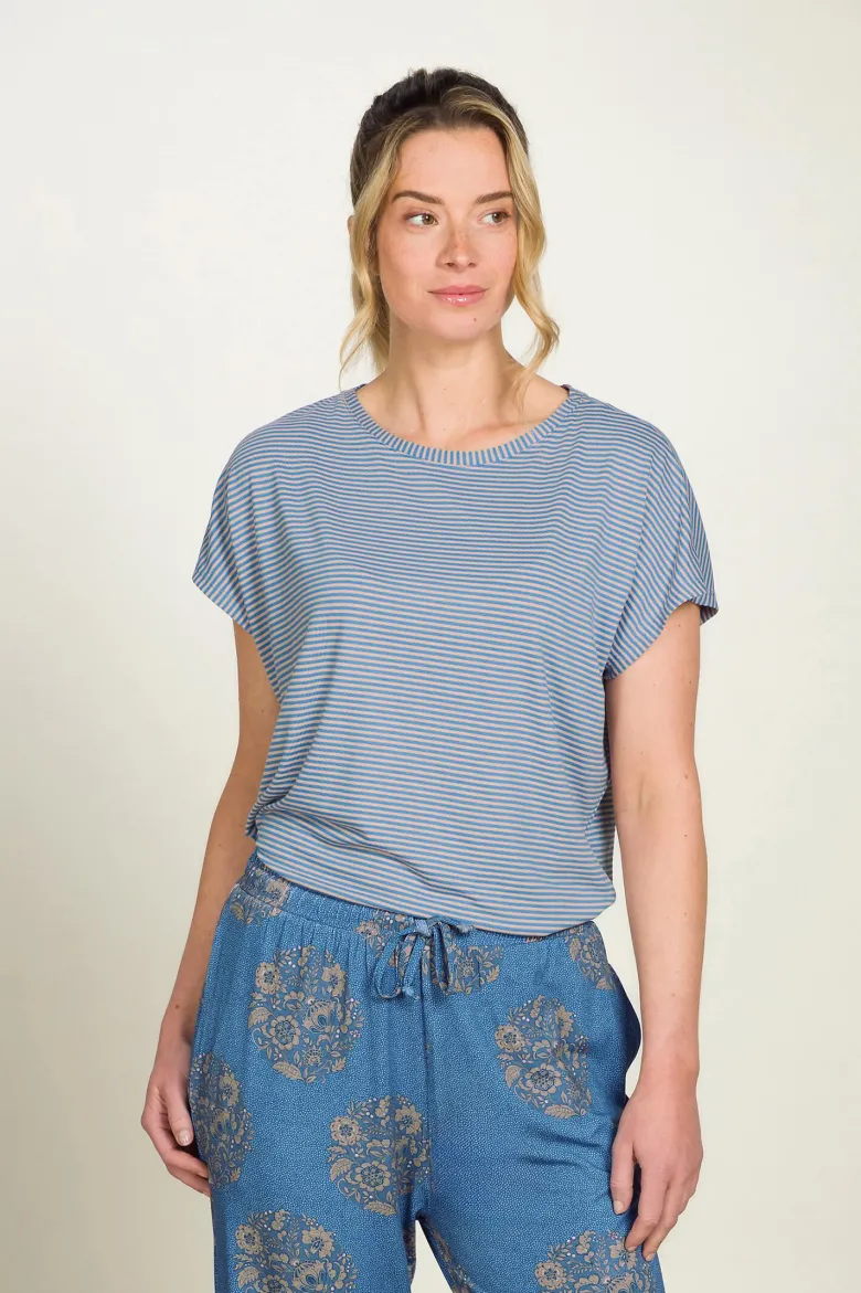 Tatum Top Kurze Ärmeln Little Sumo Stripe Blau
