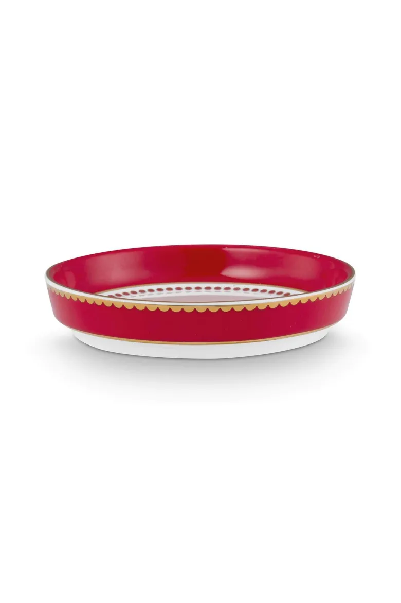 Tea for One Love Birds Medallion Rot-Rosa