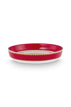 Tea for One Love Birds Medallion Streifen Rot-Rosa
