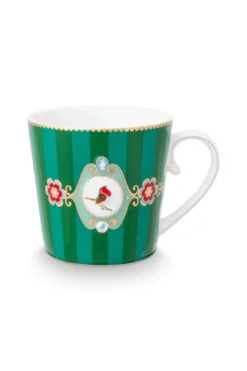 Tea for One Love Birds Medallion Streifen Emerald-Grün