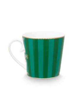 Tea for One Love Birds Medallion Streifen Emerald-Grün