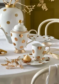 Teekanne Dot Delight Weiss-Gold