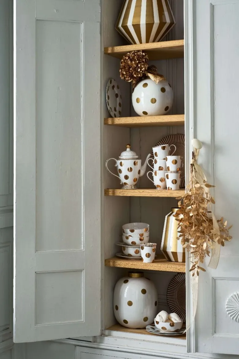 Teekanne Dot Delight Weiss-Gold