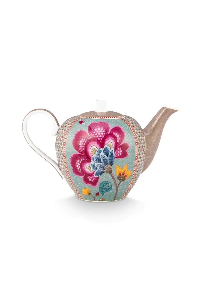 Teekanne Groß Blooming Tales Fantasy Khaki/Blau 1.6ltr