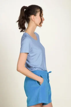 Tilly Top Kurze Ärmeln Thousand Leaves Blau