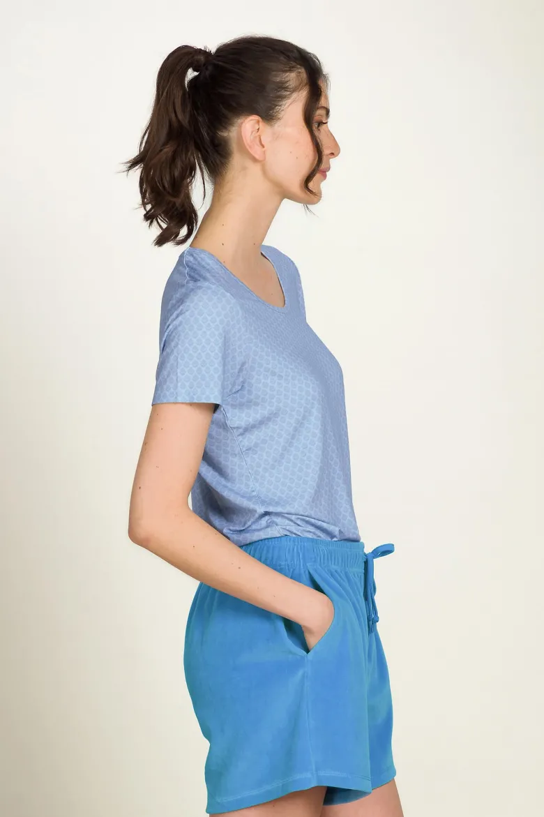Tilly Top Kurze Ärmeln Thousand Leaves Blau