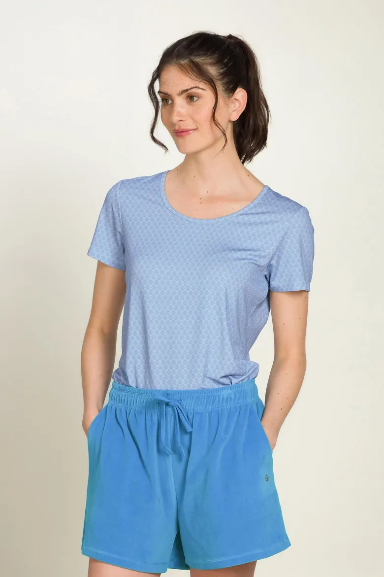 Tilly Top Kurze Ärmeln Thousand Leaves Blau