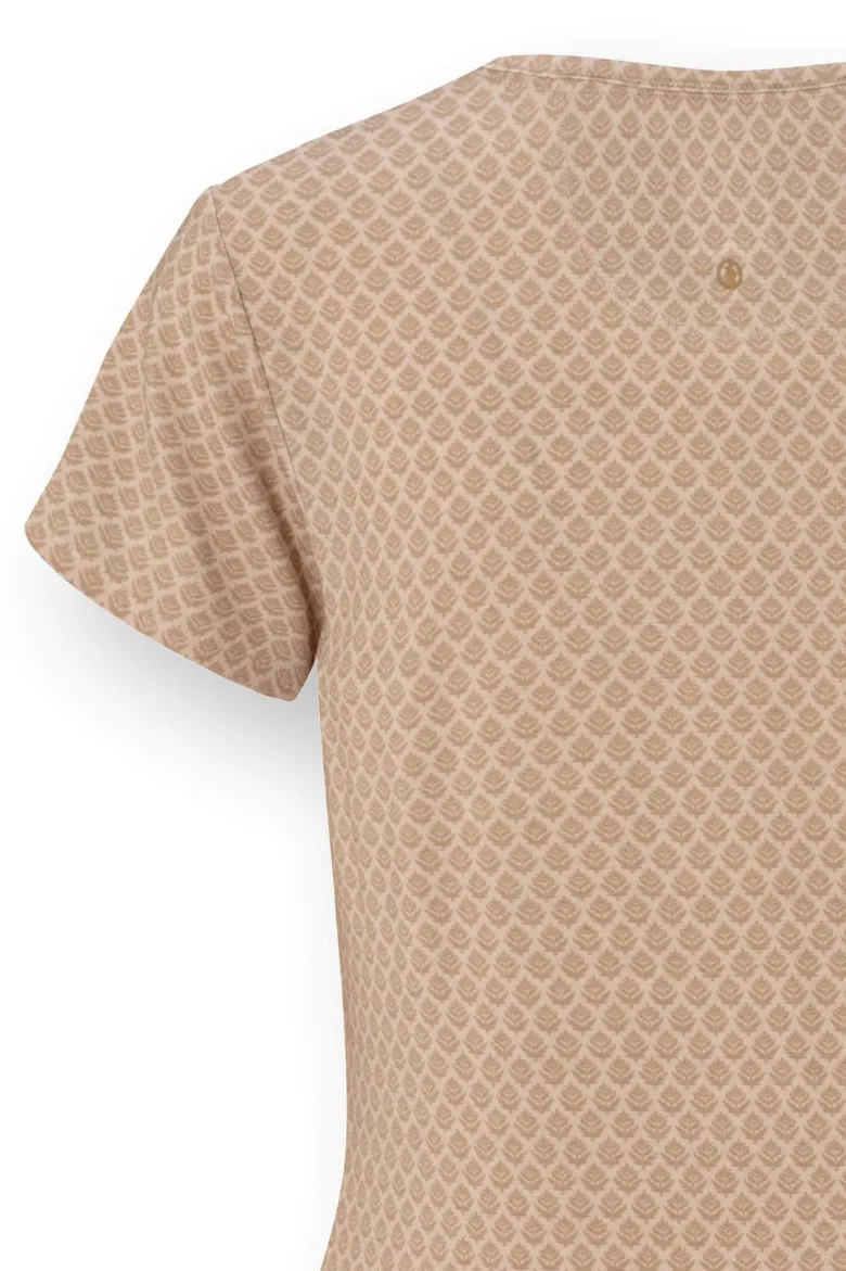 Tilly Top Kurze Ärmeln Thousand Leaves Beige
