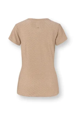 Tilly Top Kurze Ärmeln Thousand Leaves Beige