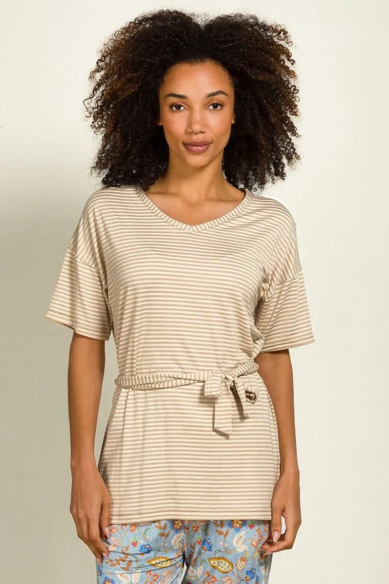 Tonya Top Kurze Ärmeln Little Sumo Stripe Sand
