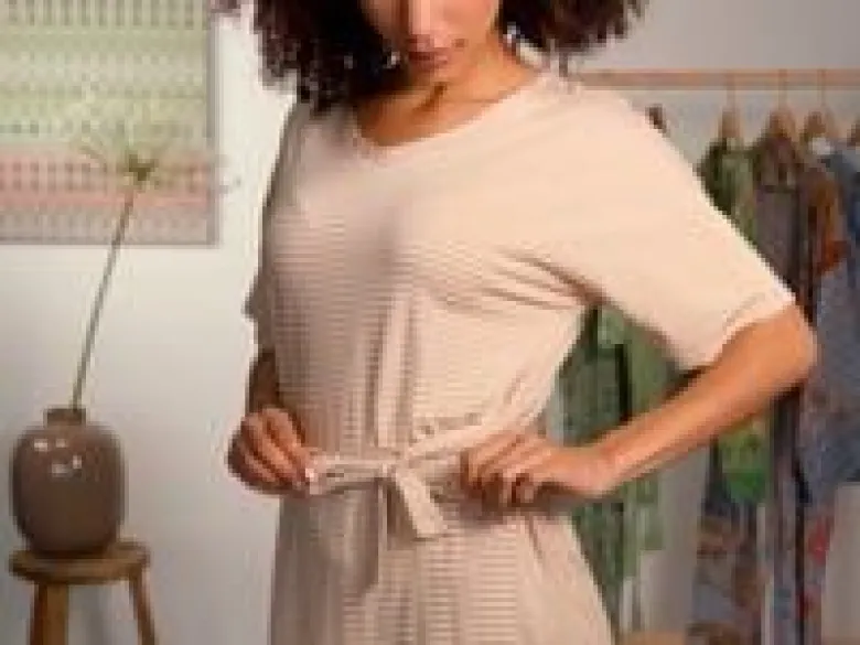 Tonya Top Kurze Ärmeln Little Sumo Stripe Sand