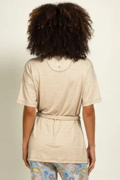 Tonya Top Kurze Ärmeln Little Sumo Stripe Sand