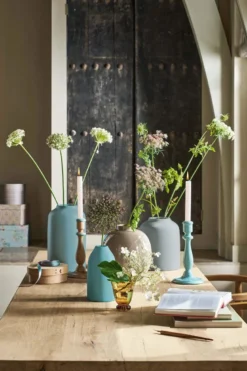 Vase Keramik Matt Blau 30cm
