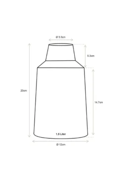 Vase Metall Dunkelrot 20cm