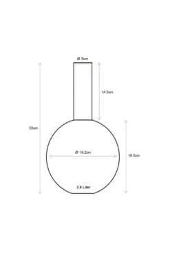 Vase Metall Hellblau 33cm