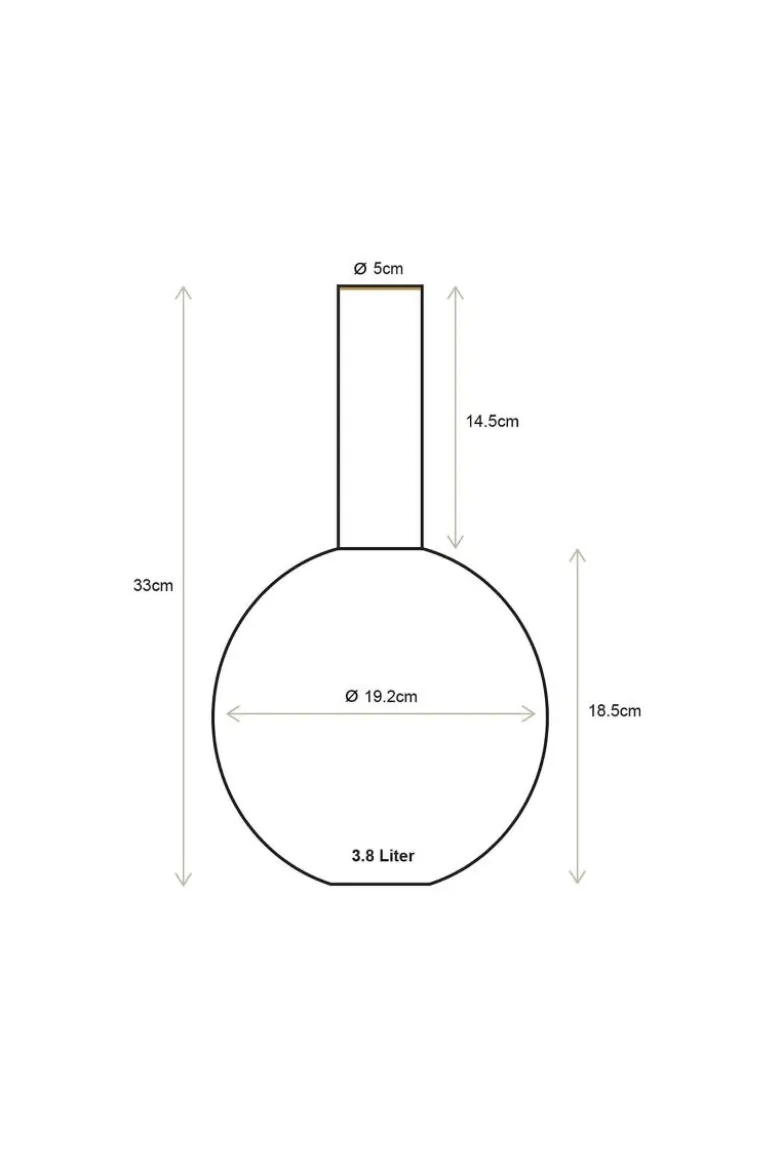Vase Metall Hellblau 33cm