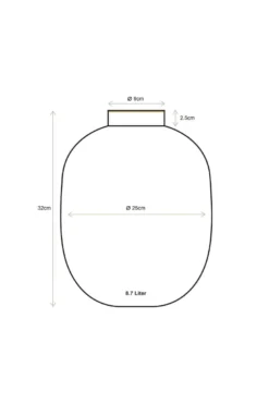 Vase Metall Mittelblau 32cm