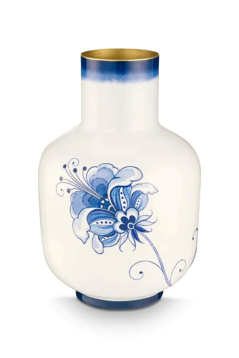 Vase Metall Pip & The Blue Bird Blau 36cm