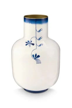 Vase Metall Pip & The Blue Bird Blau 30cm