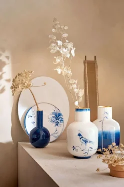 Vase Metall Pip & The Blue Bird Blau 30cm