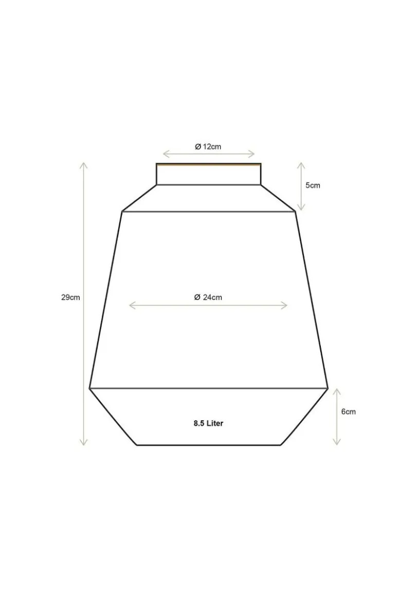 Vase Metall Streifen Dunkelrot 29cm