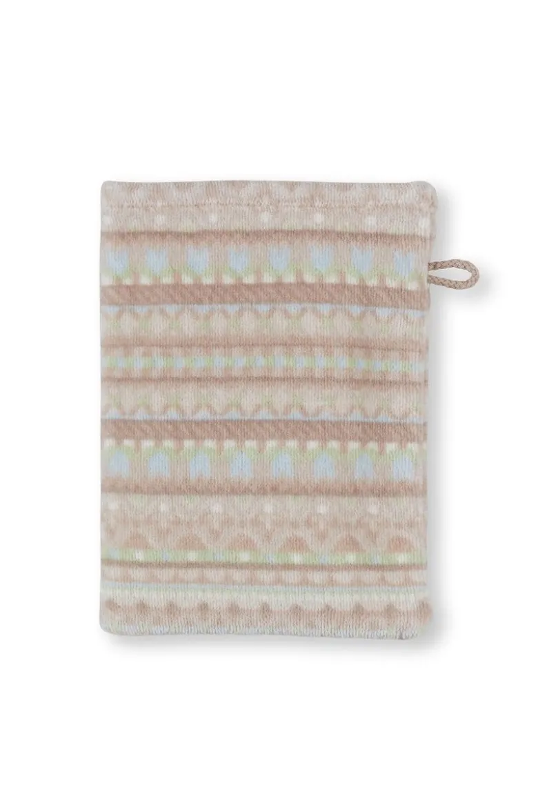Waschlappen Set/3 Geometric Print Sand 16x22cm