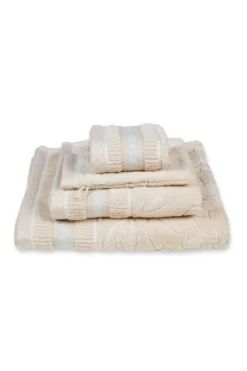 Waschlappen Set/3 Jasmin Jacquard Sand 16x22cm