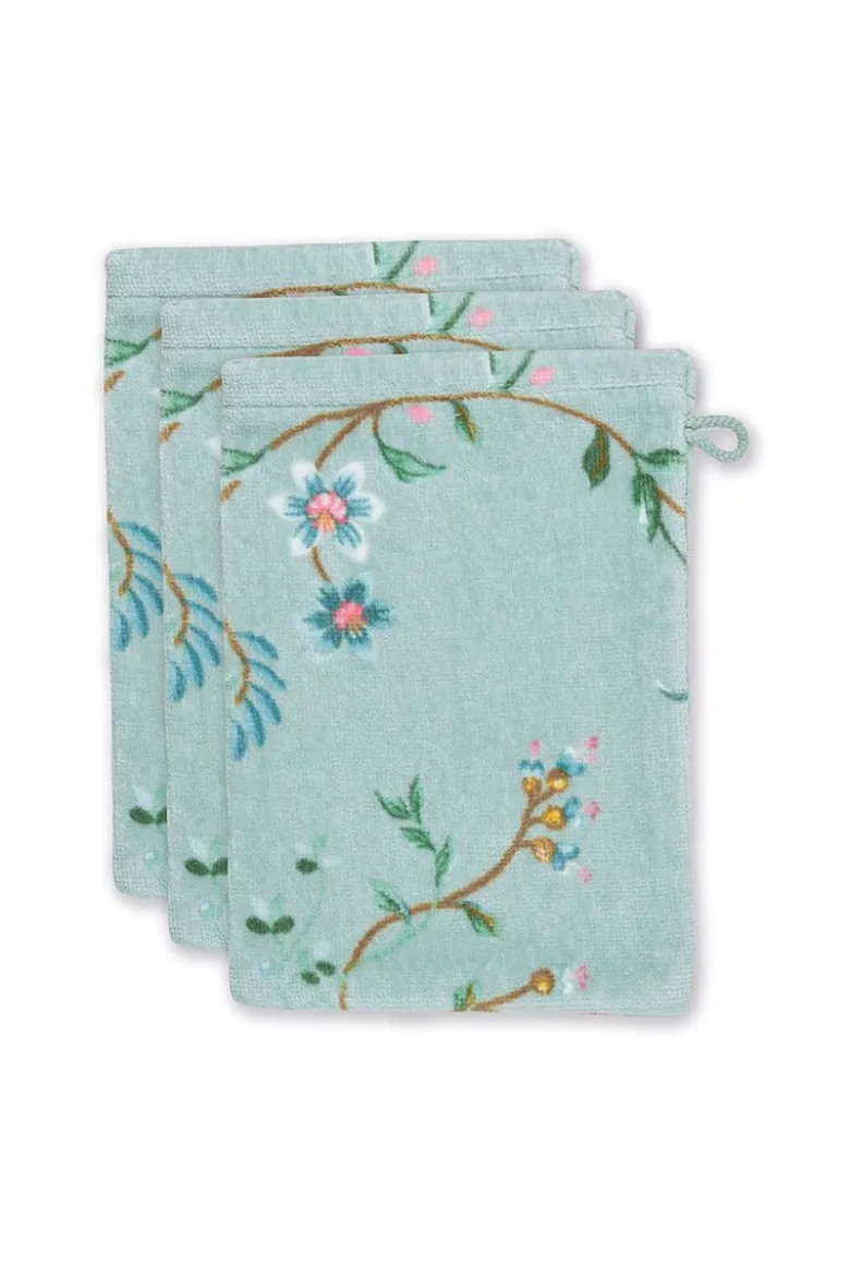 Waschlappen Set/3 Les Fleurs Blau 16x22 cm