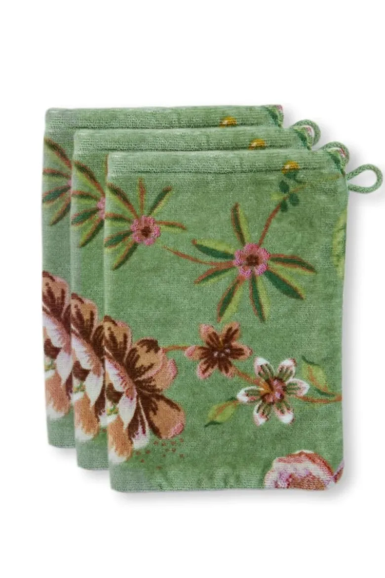 Waschlappen Set/3 Secret Garden Grün 16X22cm