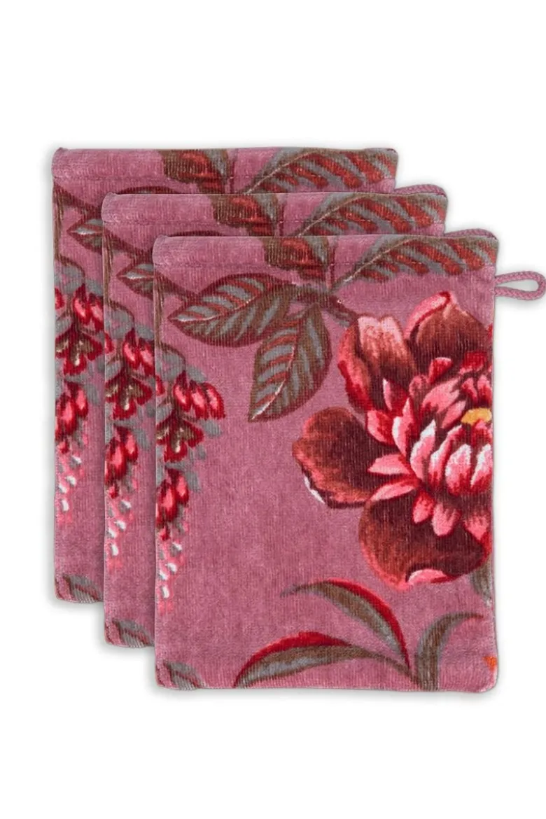 Waschlappen Set/3 Secret Garden Mauve 16x22cm