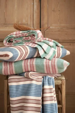 Zierkissen Bonsoir Combistripe Blau