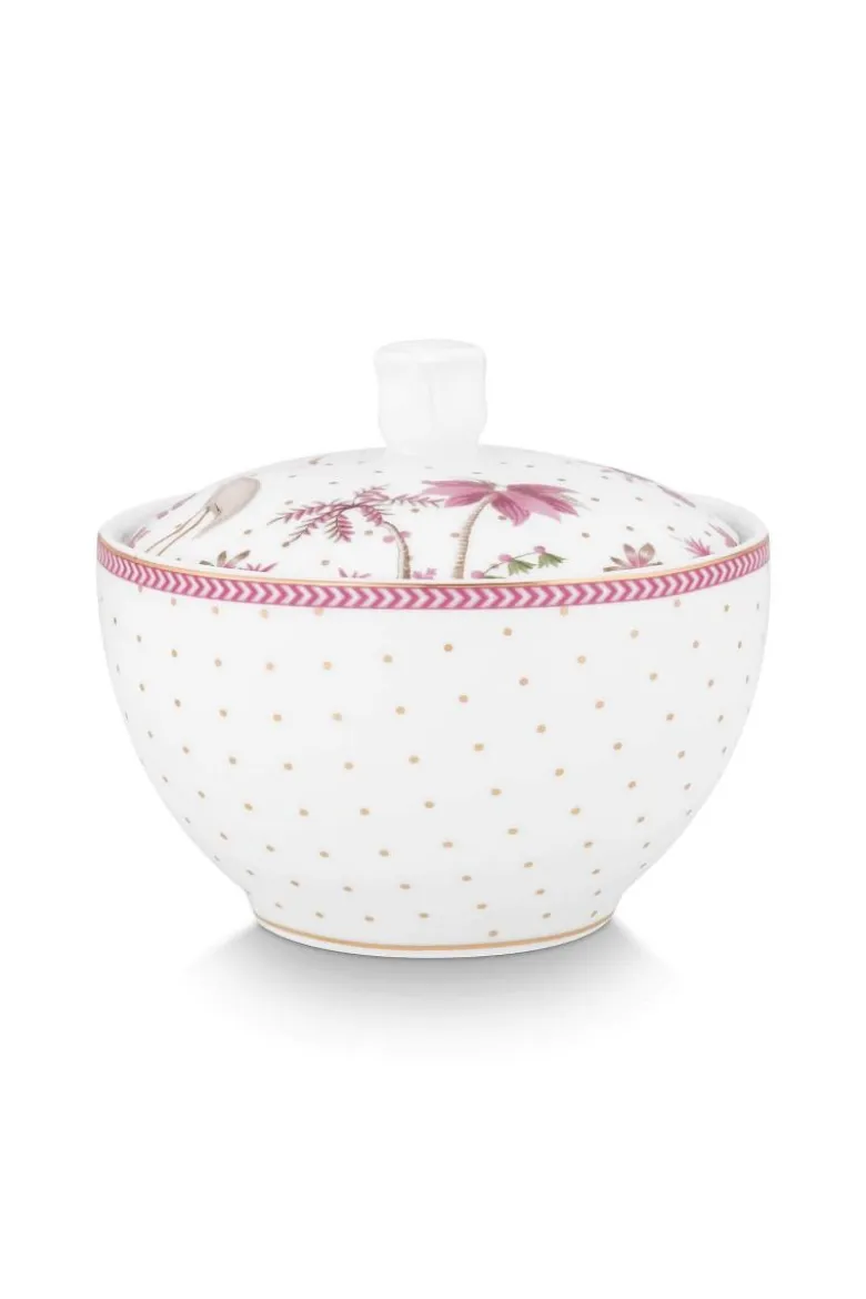 Zuckerdose Jolie Punkte Gold Rosa