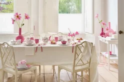 Zucker- und Milchschale Jolie Punkte Gold Rosa
